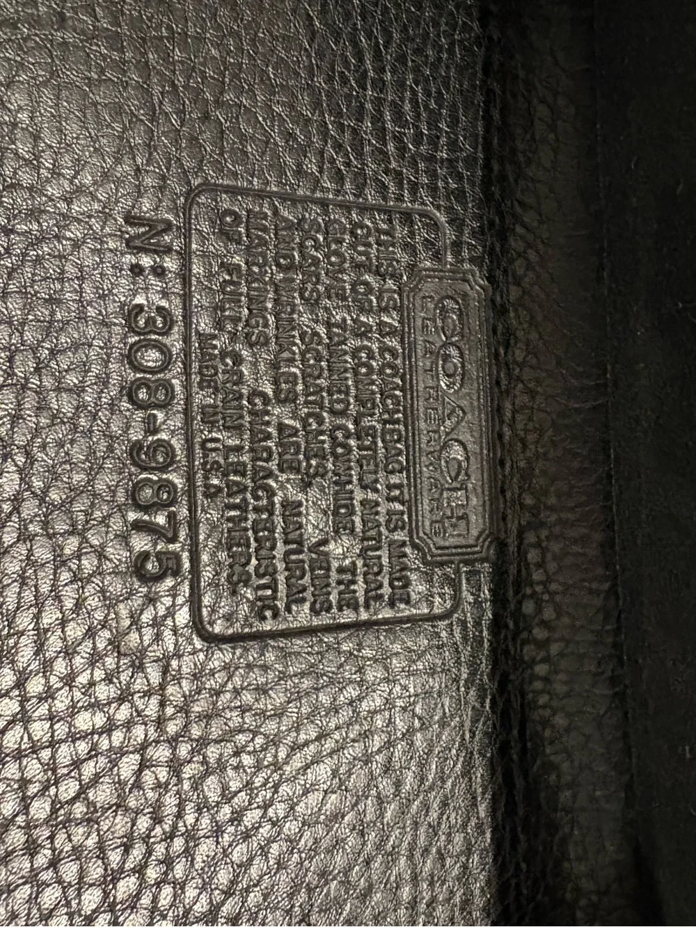 Vintage Coach Black Leather Top-Handle Handbag